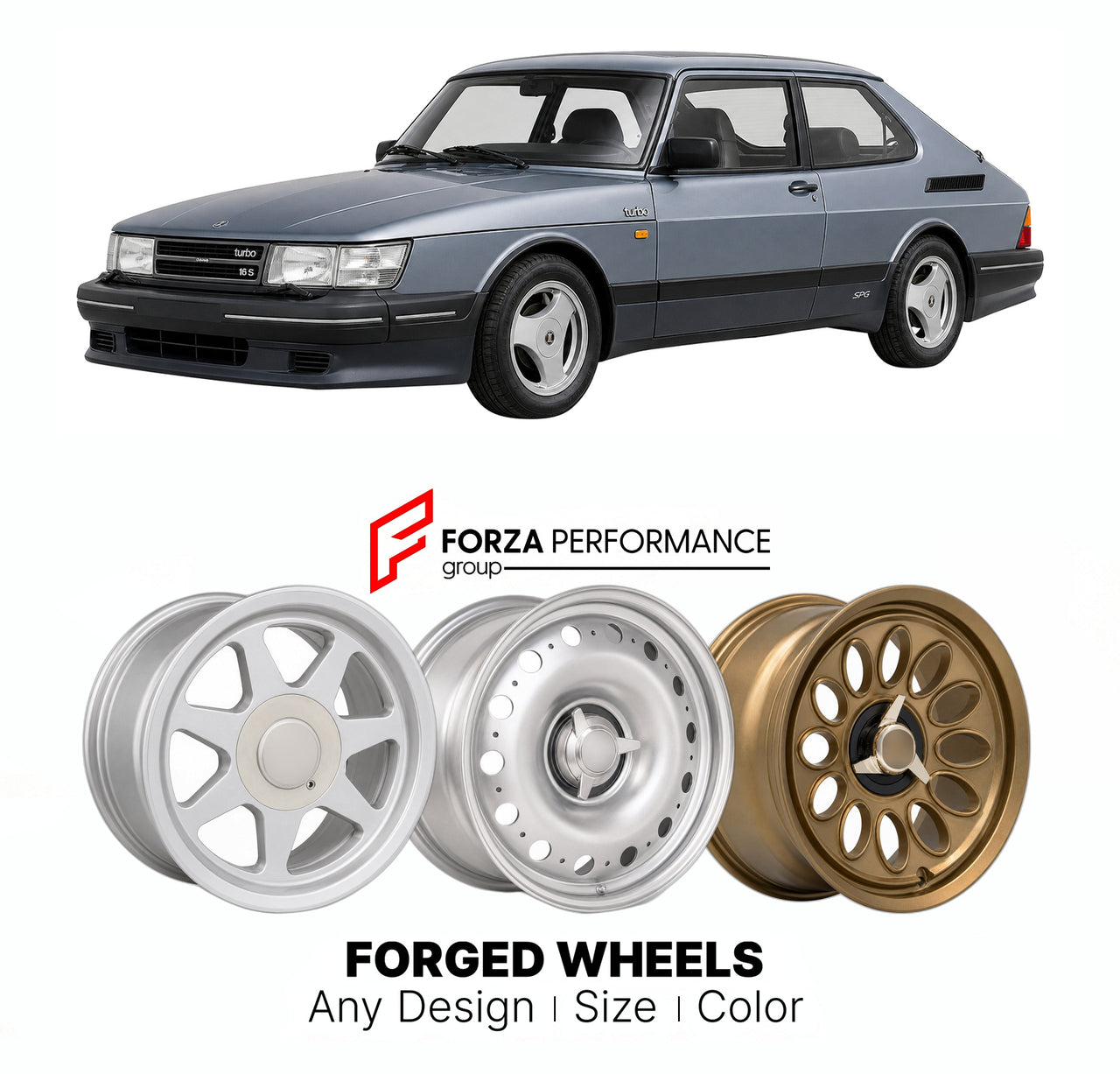 CUSTOM CLASSIC VINTAGE RESTOMOD RETRO OLD SCHOOL FORGED WHEELS RIMS for SAAB 900 TURBO 16S CLASSIC AERO SPG 1984 - 1993

Custom forged wheels for Saab 900 Turbo 16S Classic Aero SPG 1984 - 1993. Classic, vintage, restomod wheel designs made to order in custom sizes, offsets, colors and finishes.

We manufacture premium quality forged wheels rims for Saab 900 Turbo 16S Classic Aero SPG 1984 - 1993 in any design, size, color.

THIS WHEEL DESIGN CAN BE CUSTOM-MADE FOR YOUR CAR IN ANY SIZE AND COLOR OPTIONS
Ava