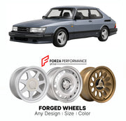 CUSTOM CLASSIC VINTAGE RESTOMOD RETRO OLD SCHOOL FORGED WHEELS RIMS for SAAB 900 TURBO 16S CLASSIC 900 AERO SPG 1984 - 1993

Custom forged wheels for Saab 900 Turbo 16S Classic 900 Aero SPG 1984 - 1993. Classic, vintage, restomod wheel designs made to order in custom sizes, offsets, colors and finishes.

We manufacture premium quality forged wheels rims for Saab 900 Turbo 16S Classic 900 Aero SPG 1984 - 1993 in any design, size, color.

THIS WHEEL DESIGN CAN BE CUSTOM-MADE FOR YOUR CAR IN ANY SIZE AND COLOR
