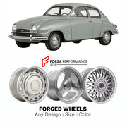 CUSTOM CLASSIC VINTAGE RESTOMOD RETRO OLD SCHOOL FORGED WHEELS RIMS for SAAB 96 1960 - 1980

Custom forged wheels for Saab 96 1960 - 1980. Classic, vintage, restomod wheel designs made to order in custom sizes, offsets, colors and finishes.

We manufacture premium quality forged wheels rims for Saab 96 1960 - 1980 in any design, size, color.

THIS WHEEL DESIGN CAN BE CUSTOM-MADE FOR YOUR CAR IN ANY SIZE AND COLOR OPTIONS
Available in monoblock, 2-piece, 3-piece, duoblock, beadlock
3D wheel renderings are pr