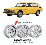 CUSTOM CLASSIC VINTAGE RESTOMOD RETRO OLD SCHOOL FORGED WHEELS RIMS for SAAB 99 COMBI COUPE 1974 - 1980

Custom forged wheels for Saab 99 Combi Coupe 1974 - 1980. Classic, vintage, restomod wheel designs made to order in custom sizes, offsets, colors and finishes.

We manufacture premium quality forged wheels rims for Saab 99 Combi Coupe 1974 - 1980 in any design, size, color.

THIS WHEEL DESIGN CAN BE CUSTOM-MADE FOR YOUR CAR IN ANY SIZE AND COLOR OPTIONS
Available in monoblock, 2-piece, 3-piece, duoblock,