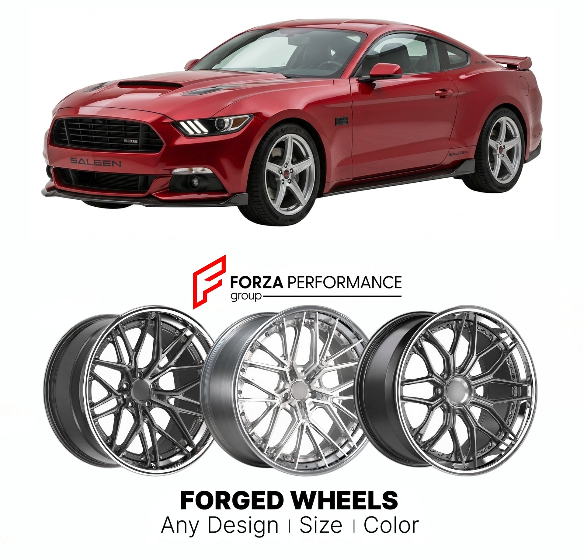 FORGED WHEELS RIMS for SALEEN MUSTANG S302 BLACK LABEL 435 2016 - 2019

Custom forged wheels for Saleen Mustang S302 Black Label 435 2016 - 2019. Made-to-order monoblock, 2-piece and 3-piece rims in custom sizes, offsets, colors and finishes with guaranteed fitment.

We manufacture premium quality forged wheels rims for Saleen Mustang S302 Black Label 435 2016 - 2019 in any design, size, color.

THIS WHEEL DESIGN CAN BE CUSTOM-MADE FOR YOUR CAR IN ANY SIZE AND COLOR OPTIONS
Available in monoblock, 2-piece, 