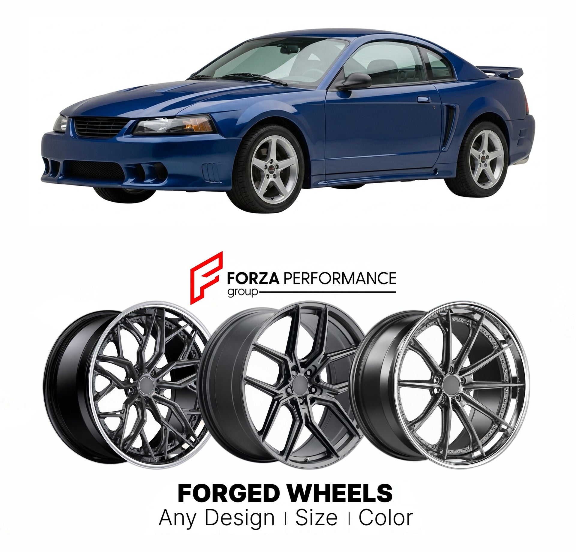 FORGED WHEELS RIMS for SALEEN MUSTANG S351 2000 - 2004

Custom forged wheels for Saleen Mustang S351 2000 - 2004. Made-to-order monoblock, 2-piece and 3-piece rims in custom sizes, offsets, colors and finishes with guaranteed fitment.

We manufacture premium quality forged wheels rims for Saleen Mustang S351 2000 - 2004 in any design, size, color.

THIS WHEEL DESIGN CAN BE CUSTOM-MADE FOR YOUR CAR IN ANY SIZE AND COLOR OPTIONS
Available in monoblock, 2-piece, 3-piece, duoblock, beadlock
3D wheel renderings 