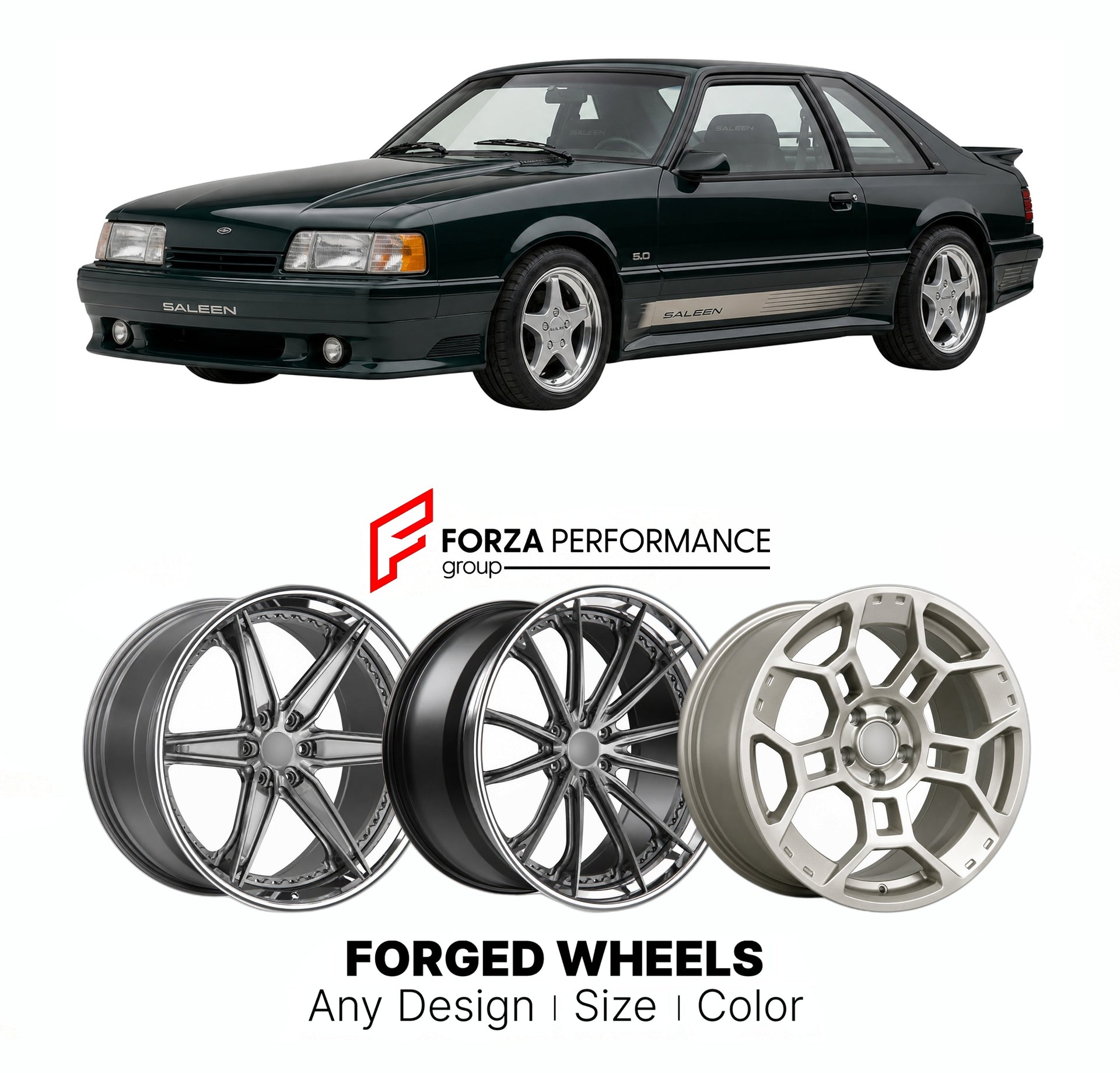 FORGED WHEELS RIMS for SALEEN MUSTANG SSC FOX SN95 S197 S550 1990+

Custom forged wheels for Saleen Mustang SSC Fox SN95 S197 S550 1990+. Made-to-order monoblock, 2-piece and 3-piece rims in custom sizes, offsets, colors and finishes with guaranteed fitment.

We manufacture premium quality forged wheels rims for Saleen Mustang SSC Fox SN95 S197 S550 1990+ in any design, size, color.

THIS WHEEL DESIGN CAN BE CUSTOM-MADE FOR YOUR CAR IN ANY SIZE AND COLOR OPTIONS
Available in monoblock, 2-piece, 3-piece, duo