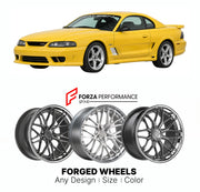 FORGED WHEELS RIMS for SALEEN S281 MUSTANG SN95 S197 1996 - 2014

Custom forged wheels for Saleen S281 Mustang SN95 S197 1996 - 2014. Made-to-order monoblock, 2-piece and 3-piece rims in custom sizes, offsets, colors and finishes with guaranteed fitment.

We manufacture premium quality forged wheels rims for Saleen S281 Mustang SN95 S197 1996 - 2014 in any design, size, color.

THIS WHEEL DESIGN CAN BE CUSTOM-MADE FOR YOUR CAR IN ANY SIZE AND COLOR OPTIONS
Available in monoblock, 2-piece, 3-piece, duoblock,