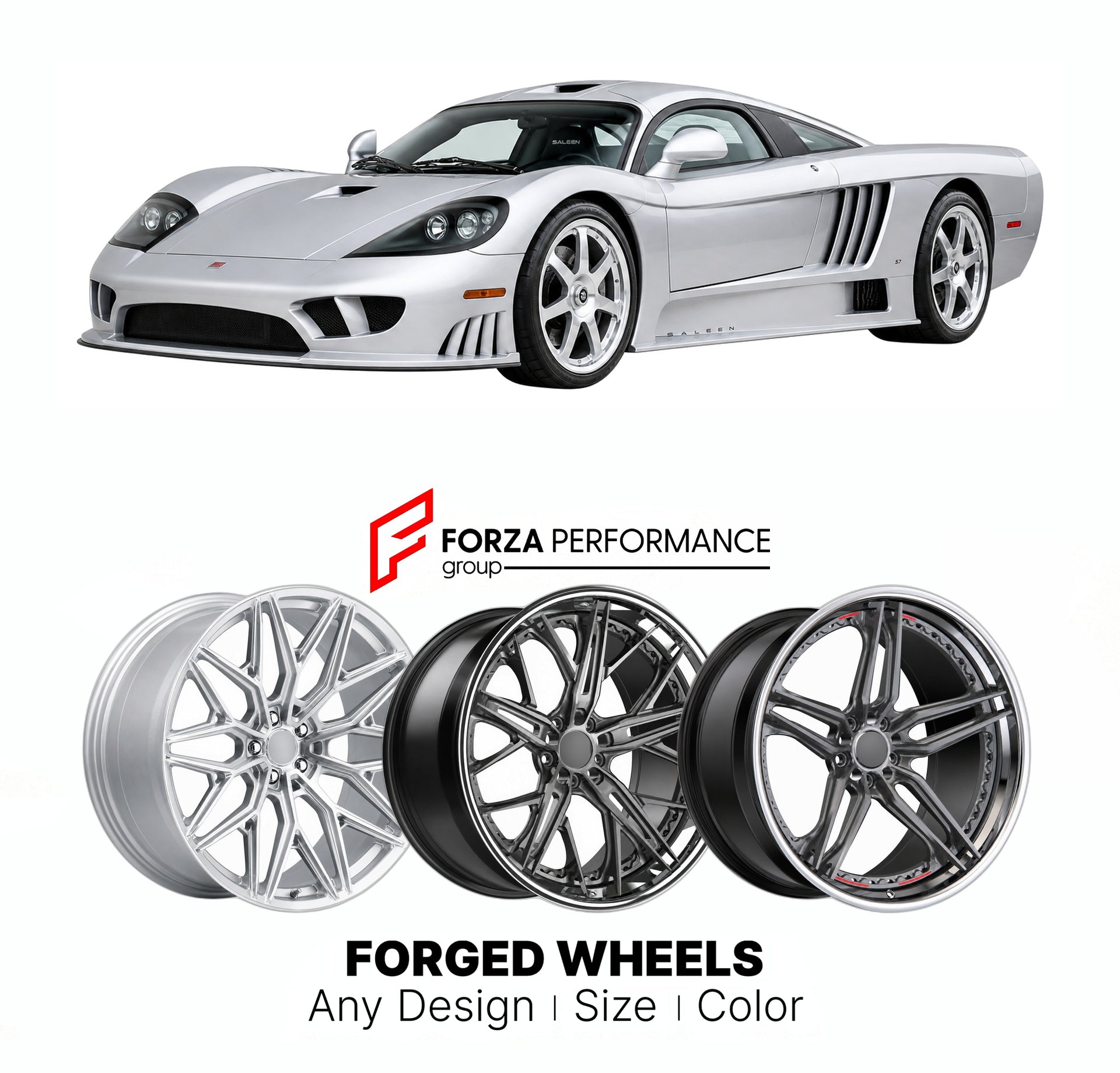 FORGED WHEELS RIMS for SALEEN S7 NATURALLY ASPIRATED SUPERCAR 2000 - 2005

Custom forged wheels for Saleen S7 Naturally Aspirated Supercar 2000 - 2005. Made-to-order monoblock, 2-piece and 3-piece rims in custom sizes, offsets, colors and finishes with guaranteed fitment.

We manufacture premium quality forged wheels rims for Saleen S7 Naturally Aspirated Supercar 2000 - 2005 in any design, size, color.

THIS WHEEL DESIGN CAN BE CUSTOM-MADE FOR YOUR CAR IN ANY SIZE AND COLOR OPTIONS
Available in monoblock, 