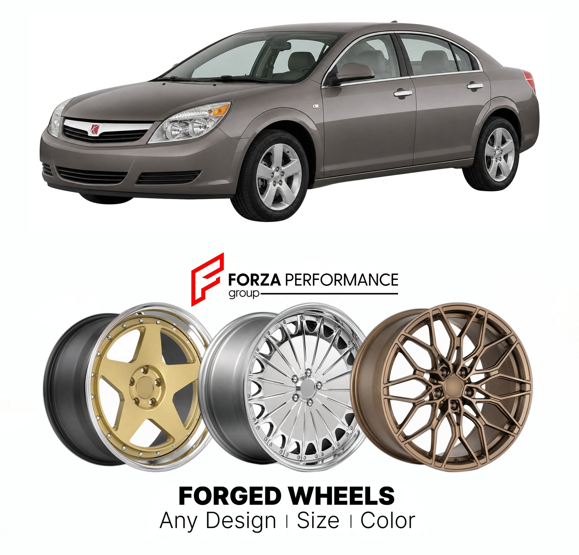 FORGED WHEELS RIMS for SATURN AURA XE 2007 - 2010

Custom forged wheels for Saturn Aura XE 2007 - 2010. Made-to-order monoblock, 2-piece and 3-piece rims in custom sizes, offsets, colors and finishes with guaranteed fitment.

We manufacture premium quality forged wheels rims for Saturn Aura XE 2007 - 2010 in any design, size, color.

THIS WHEEL DESIGN CAN BE CUSTOM-MADE FOR YOUR CAR IN ANY SIZE AND COLOR OPTIONS
Available in monoblock, 2-piece, 3-piece, duoblock, beadlock
3D wheel renderings are provided ac