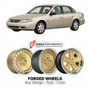 FORGED WHEELS RIMS for SATURN L-SERIES L300 2000 - 2005

Custom forged wheels for Saturn L-Series L300 2000 - 2005. Made-to-order monoblock, 2-piece and 3-piece rims in custom sizes, offsets, colors and finishes with guaranteed fitment.

We manufacture premium quality forged wheels rims for Saturn L-Series L300 2000 - 2005 in any design, size, color.

THIS WHEEL DESIGN CAN BE CUSTOM-MADE FOR YOUR CAR IN ANY SIZE AND COLOR OPTIONS
Available in monoblock, 2-piece, 3-piece, duoblock, beadlock
3D wheel renderin