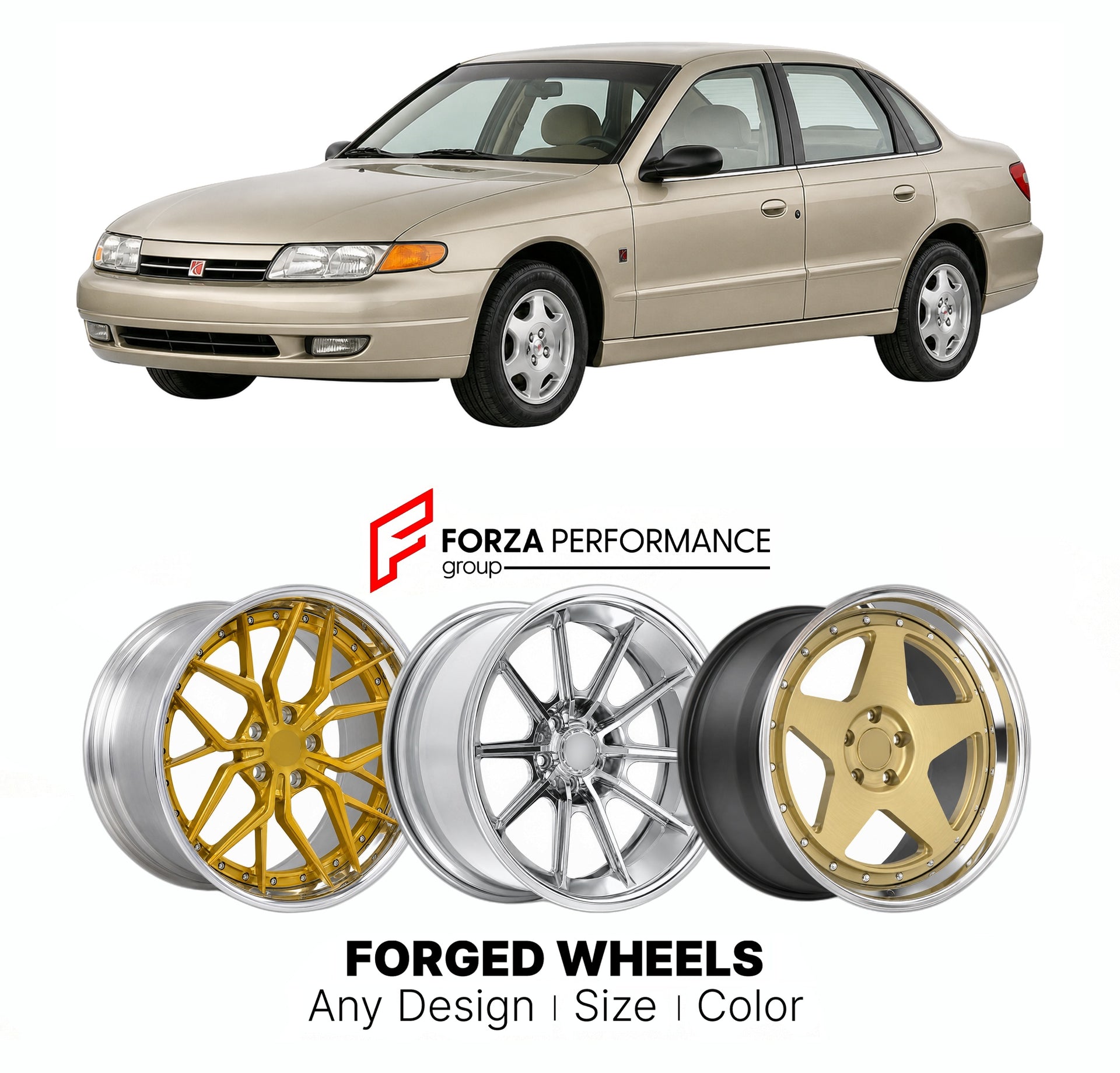 FORGED WHEELS RIMS for SATURN L-SERIES LS1 2000 - 2005

Custom forged wheels for Saturn L-Series LS1 2000 - 2005. Made-to-order monoblock, 2-piece and 3-piece rims in custom sizes, offsets, colors and finishes with guaranteed fitment.

We manufacture premium quality forged wheels rims for Saturn L-Series LS1 2000 - 2005 in any design, size, color.

THIS WHEEL DESIGN CAN BE CUSTOM-MADE FOR YOUR CAR IN ANY SIZE AND COLOR OPTIONS
Available in monoblock, 2-piece, 3-piece, duoblock, beadlock
3D wheel renderings 