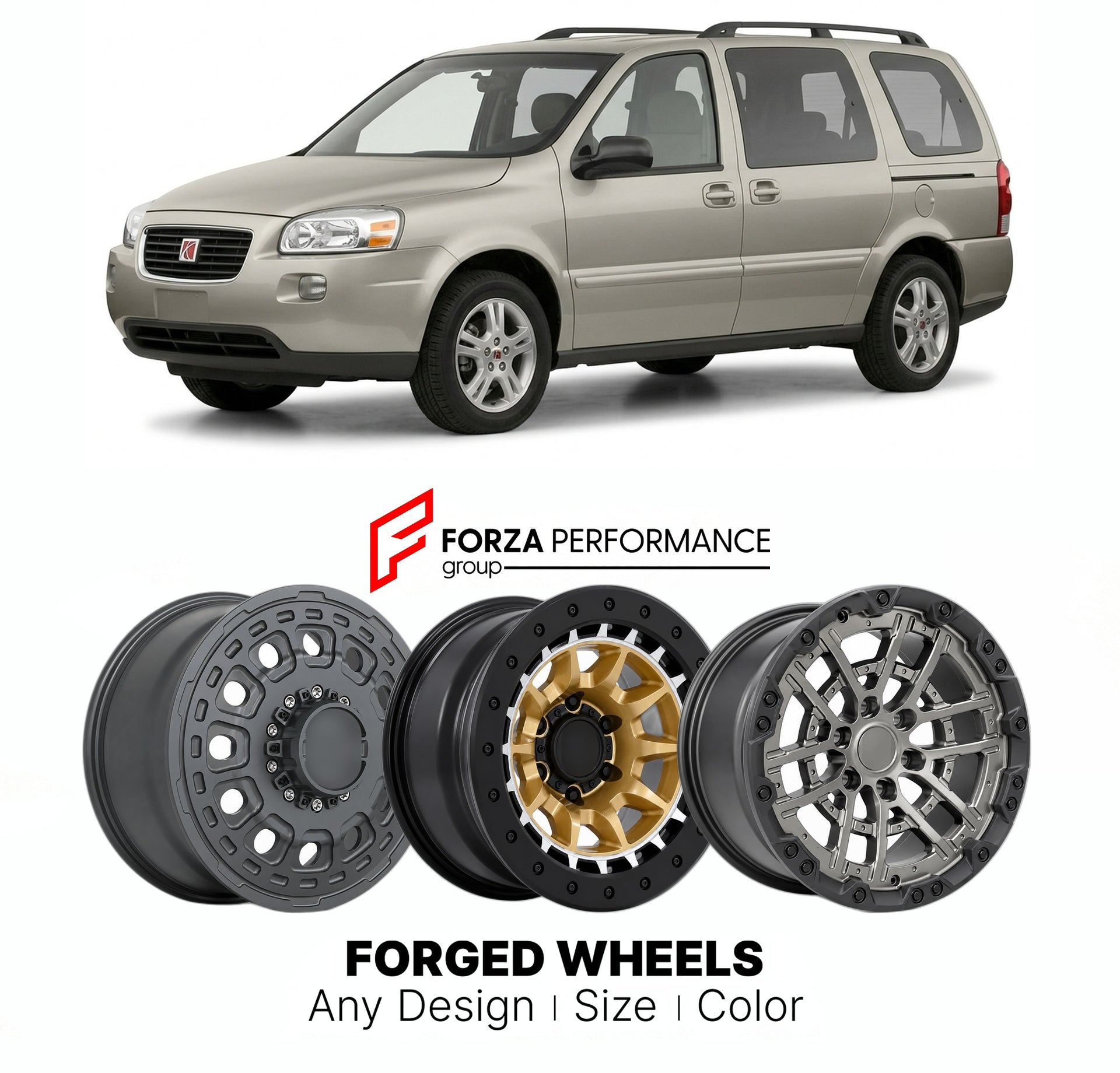 FORGED WHEELS RIMS for SATURN RELAY 2005 - 2007

Custom forged wheels for Saturn Relay 2005 - 2007. Made-to-order monoblock, 2-piece and 3-piece rims in custom sizes, offsets, colors and finishes with guaranteed fitment.

We manufacture premium quality forged wheels rims for Saturn Relay 2005 - 2007 in any design, size, color.

THIS WHEEL DESIGN CAN BE CUSTOM-MADE FOR YOUR CAR IN ANY SIZE AND COLOR OPTIONS
Available in monoblock, 2-piece, 3-piece, duoblock, beadlock
3D wheel renderings are provided accordin