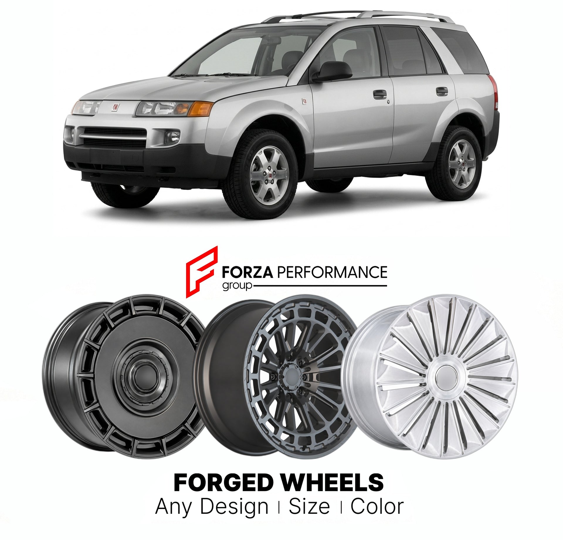 FORGED WHEELS RIMS for SATURN VUE 2002 - 2010

Custom forged wheels for Saturn Vue 2002 - 2010. Made-to-order monoblock, 2-piece and 3-piece rims in custom sizes, offsets, colors and finishes with guaranteed fitment.

We manufacture premium quality forged wheels rims for Saturn Vue 2002 - 2010 in any design, size, color.

THIS WHEEL DESIGN CAN BE CUSTOM-MADE FOR YOUR CAR IN ANY SIZE AND COLOR OPTIONS
Available in monoblock, 2-piece, 3-piece, duoblock, beadlock
3D wheel renderings are provided according to t