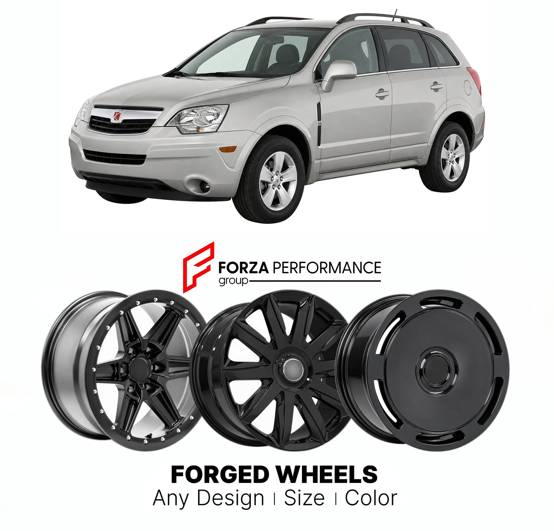 FORGED WHEELS RIMS for SATURN VUE XR 2002 - 2010

Custom forged wheels for Saturn Vue XR 2002 - 2010. Made-to-order monoblock, 2-piece and 3-piece rims in custom sizes, offsets, colors and finishes with guaranteed fitment.

We manufacture premium quality forged wheels rims for Saturn Vue XR 2002 - 2010 in any design, size, color.

THIS WHEEL DESIGN CAN BE CUSTOM-MADE FOR YOUR CAR IN ANY SIZE AND COLOR OPTIONS
Available in monoblock, 2-piece, 3-piece, duoblock, beadlock
3D wheel renderings are provided accor