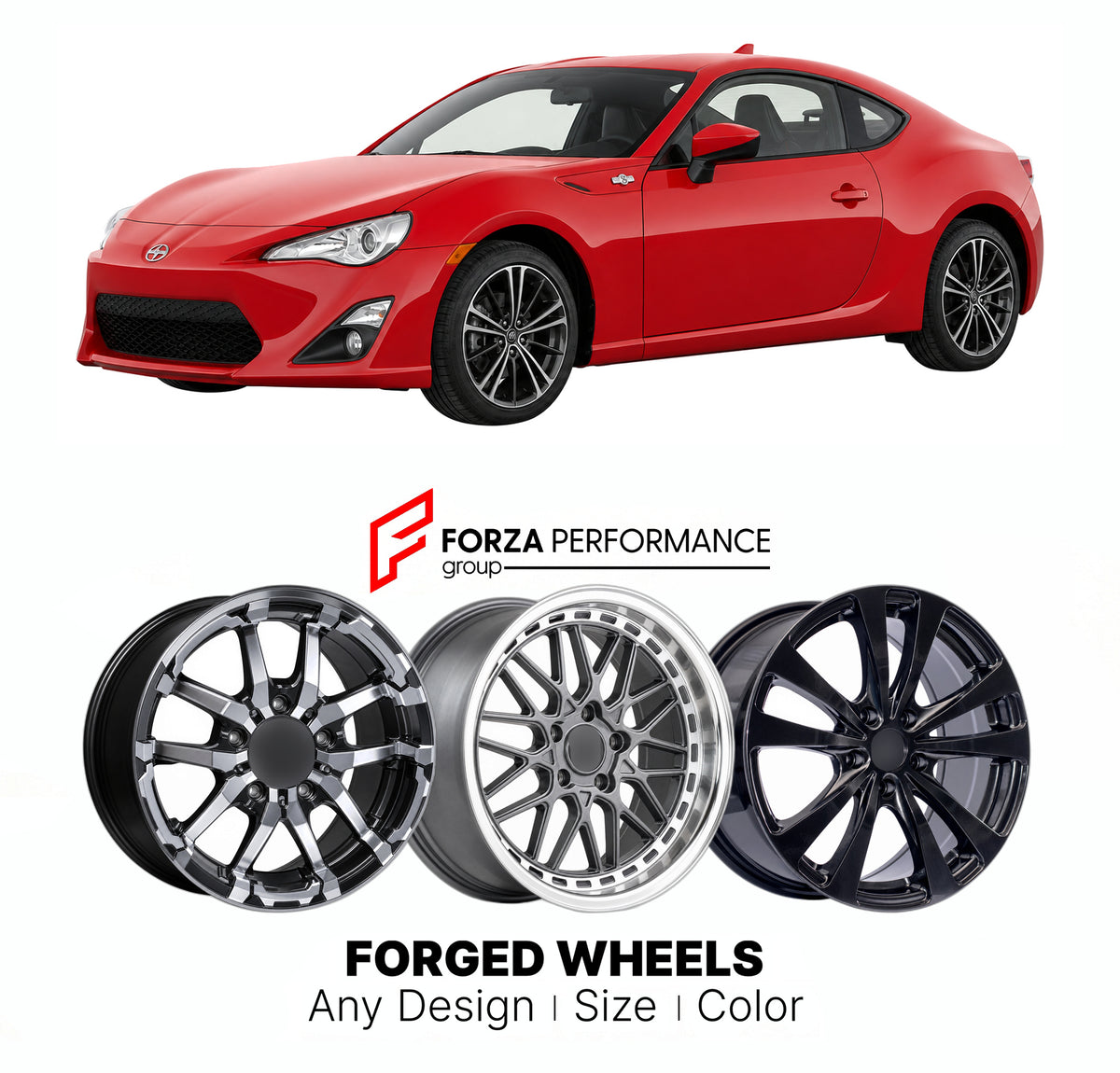 FORGED WHEELS RIMS for SCION FR-S ZN6 2013 - 2016

Custom forged wheels for Scion FR-S ZN6 2013 - 2016. Made-to-order monoblock, 2-piece and 3-piece rims in custom sizes, offsets, colors and finishes with guaranteed fitment.

We manufacture premium quality forged wheels rims for Scion FR-S ZN6 2013 - 2016 in any design, size, color.

JDM WHEEL DESIGNS: our Japanese collection for sports cars and coupes includes designs inspired by Rays Volk Racing, XXR, SSR, Enkei, Cosmis Racing, Rota, Liberty Walk, Top Sec