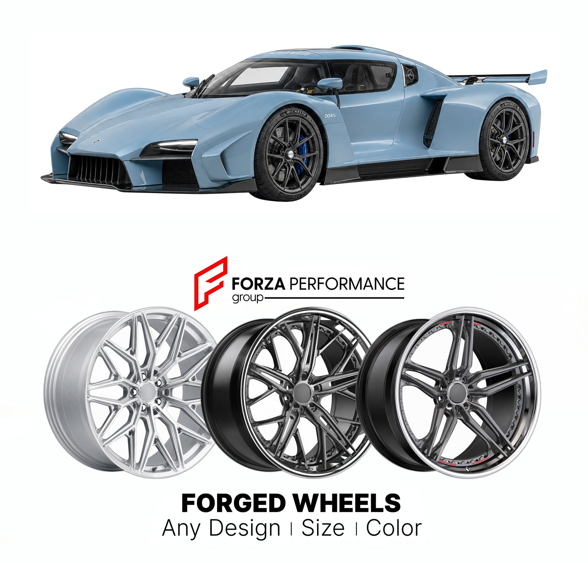 FORGED WHEELS RIMS for SCUDERIA CAMERON GLICKENHAUS SCG 004S ROAD-GOING SPORTS CAR 2020+

Custom forged wheels for Scuderia Cameron Glickenhaus SCG 004S Road-Going Sports Car 2020+. Made-to-order monoblock, 2-piece and 3-piece rims in custom sizes, offsets, colors and finishes with guaranteed fitment.

We manufacture premium quality forged wheels rims for Scuderia Cameron Glickenhaus SCG 004S Road-Going Sports Car 2020+ in any design, size, color.

THIS WHEEL DESIGN CAN BE CUSTOM-MADE FOR YOUR CAR IN ANY SI