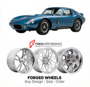 CUSTOM CLASSIC VINTAGE RESTOMOD RETRO OLD SCHOOL FORGED WHEELS RIMS for SHELBY COBRA DAYTONA COUPE 1964 - 1965
Custom forged wheels for classic American muscle cars. Ideal for restomod builds, vintage restorations, and show cars. Deep dish and retro styling available.

We manufacture premium quality forged wheels rims for Shelby Cobra Daytona Coupe 1964 - 1965 in any design, size, color.

THIS WHEEL DESIGN CAN BE CUSTOM-MADE FOR YOUR CAR IN ANY SIZE AND COLOR OPTIONS
Available in monoblock, 2-piece, 3-piece
