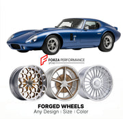 CUSTOM CLASSIC VINTAGE RESTOMOD RETRO OLD SCHOOL FORGED WHEELS RIMS for SHELBY DAYTONA COUPE 1965 - 1965
Custom forged wheels for classic American muscle cars. Ideal for restomod builds, vintage restorations, and show cars. Deep dish and retro styling available.

We manufacture premium quality forged wheels rims for Shelby Daytona Coupe 1965 - 1965 in any design, size, color.

THIS WHEEL DESIGN CAN BE CUSTOM-MADE FOR YOUR CAR IN ANY SIZE AND COLOR OPTIONS
Available in monoblock, 2-piece, 3-piece, duoblock, 