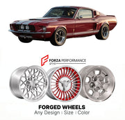 CUSTOM CLASSIC VINTAGE RESTOMOD RETRO OLD SCHOOL FORGED WHEELS RIMS for SHELBY GT500 1967 - 1968
Custom forged wheels for classic American muscle cars. Ideal for restomod builds, vintage restorations, and show cars. Deep dish and retro styling available.

We manufacture premium quality forged wheels rims for Shelby GT500 1967 - 1968 in any design, size, color.

THIS WHEEL DESIGN CAN BE CUSTOM-MADE FOR YOUR CAR IN ANY SIZE AND COLOR OPTIONS
Available in monoblock, 2-piece, 3-piece, duoblock, beadlock
3D whee
