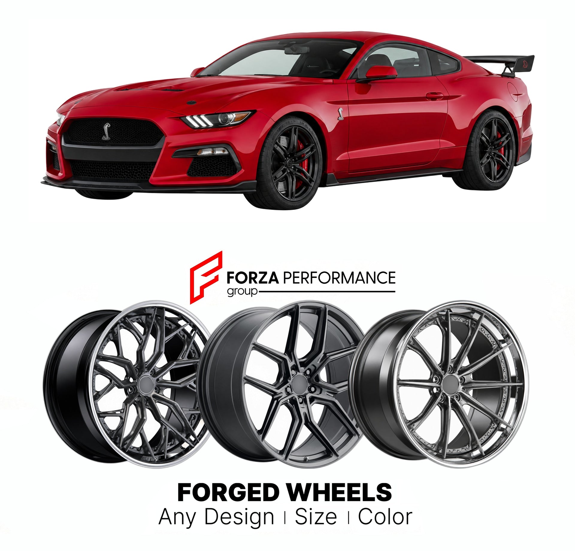 FORGED WHEELS RIMS for SHELBY GT500 CODE RED S197 S550 S650 2007+

Custom forged wheels for Shelby GT500 Code Red S197 S550 S650 2007+. Made-to-order monoblock, 2-piece and 3-piece rims in custom sizes, offsets, colors and finishes with guaranteed fitment.

We manufacture premium quality forged wheels rims for Shelby GT500 Code Red S197 S550 S650 2007+ in any design, size, color.

THIS WHEEL DESIGN CAN BE CUSTOM-MADE FOR YOUR CAR IN ANY SIZE AND COLOR OPTIONS
Available in monoblock, 2-piece, 3-piece, duoblo