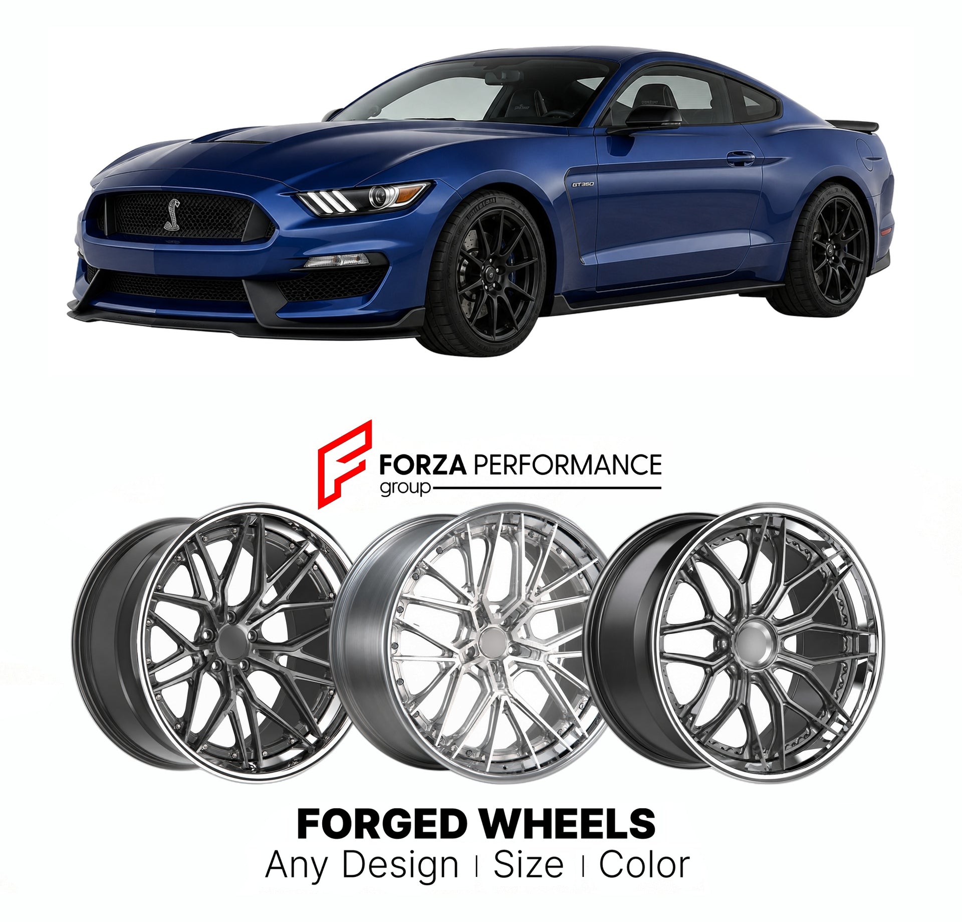 FORGED WHEELS RIMS for SHELBY GT500 GT350R S197 S550 S650 2007+

Custom forged wheels for Shelby GT500 GT350R S197 S550 S650 2007+. Made-to-order monoblock, 2-piece and 3-piece rims in custom sizes, offsets, colors and finishes with guaranteed fitment.

We manufacture premium quality forged wheels rims for Shelby GT500 GT350R S197 S550 S650 2007+ in any design, size, color.

THIS WHEEL DESIGN CAN BE CUSTOM-MADE FOR YOUR CAR IN ANY SIZE AND COLOR OPTIONS
Available in monoblock, 2-piece, 3-piece, duoblock, be