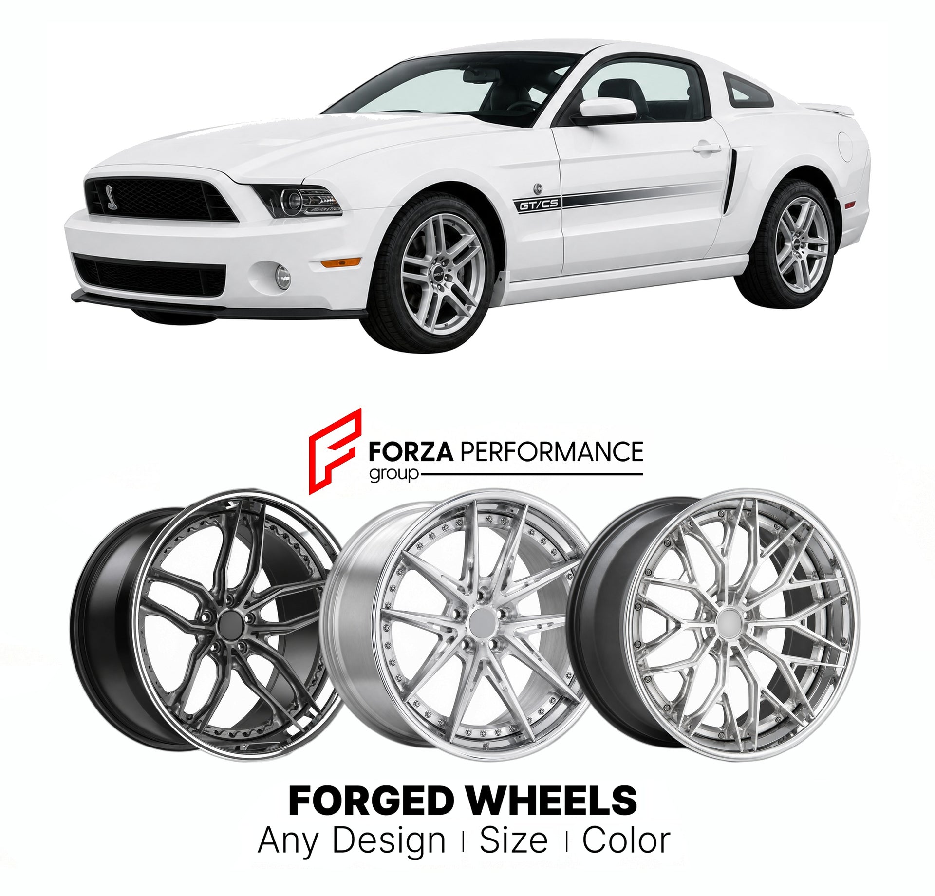 FORGED WHEELS RIMS for SHELBY GT CS 2011 - 2014

Custom forged wheels for Shelby GT CS 2011 - 2014. Made-to-order monoblock, 2-piece and 3-piece rims in custom sizes, offsets, colors and finishes with guaranteed fitment.

We manufacture premium quality forged wheels rims for Shelby GT CS 2011 - 2014 in any design, size, color.

THIS WHEEL DESIGN CAN BE CUSTOM-MADE FOR YOUR CAR IN ANY SIZE AND COLOR OPTIONS
Available in monoblock, 2-piece, 3-piece, duoblock, beadlock
3D wheel renderings are provided accordin