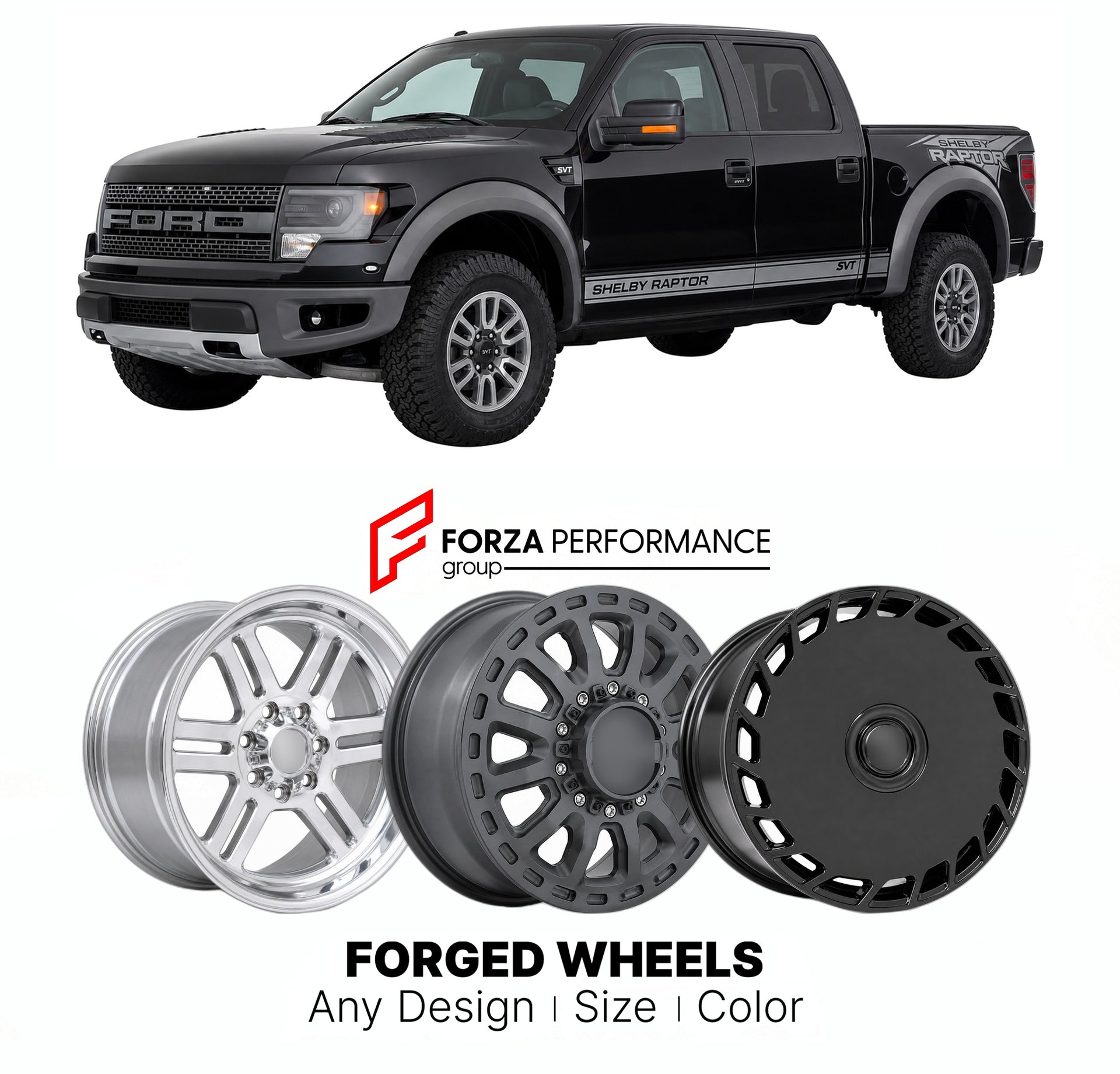 FORGED WHEELS RIMS for SHELBY RAPTOR 2010 - 2024

Custom forged wheels for Shelby Raptor 2010 - 2024. Made-to-order monoblock, 2-piece and 3-piece rims in custom sizes, offsets, colors and finishes with guaranteed fitment.

We manufacture premium quality forged wheels rims for Shelby Raptor 2010 - 2024 in any design, size, color.

THIS WHEEL DESIGN CAN BE CUSTOM-MADE FOR YOUR CAR IN ANY SIZE AND COLOR OPTIONS
Available in monoblock, 2-piece, 3-piece, duoblock, beadlock
3D wheel renderings are provided accor