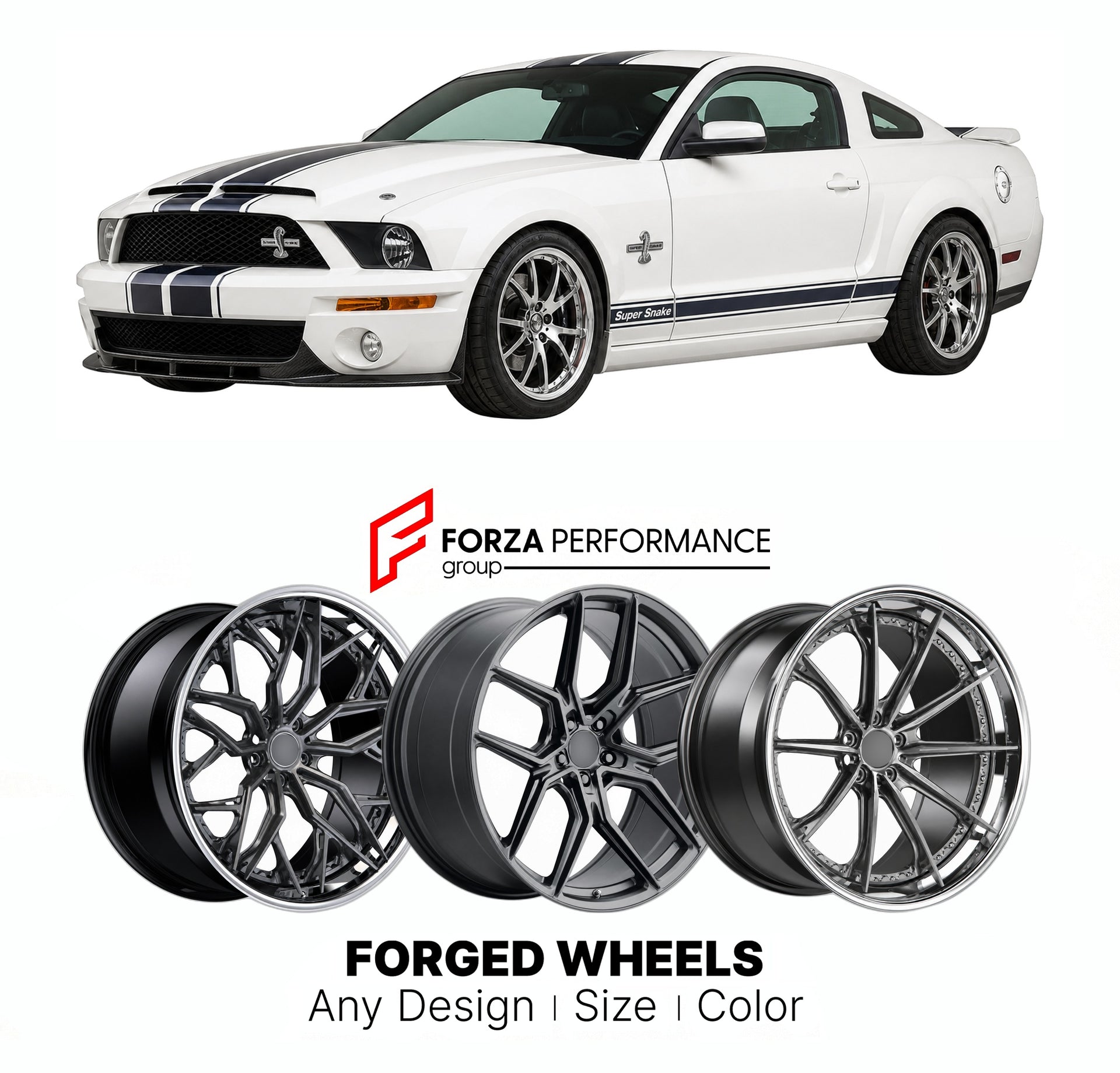 FORGED WHEELS RIMS for SHELBY SUPER SNAKE MODERN PACKAGE 2007+

Custom forged wheels for Shelby Super Snake Modern Package 2007+. Made-to-order monoblock, 2-piece and 3-piece rims in custom sizes, offsets, colors and finishes with guaranteed fitment.

We manufacture premium quality forged wheels rims for Shelby Super Snake Modern Package 2007+ in any design, size, color.

THIS WHEEL DESIGN CAN BE CUSTOM-MADE FOR YOUR CAR IN ANY SIZE AND COLOR OPTIONS
Available in monoblock, 2-piece, 3-piece, duoblock, beadl