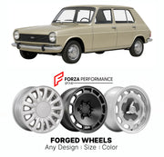 CUSTOM CLASSIC VINTAGE RESTOMOD RETRO OLD SCHOOL FORGED WHEELS RIMS for SIMCA 1100 1967 - 1982

Custom forged wheels for Simca 1100 1967 - 1982. Classic, vintage, restomod wheel designs made to order in custom sizes, offsets, colors and finishes.

We manufacture premium quality forged wheels rims for Simca 1100 1967 - 1982 in any design, size, color.

THIS WHEEL DESIGN CAN BE CUSTOM-MADE FOR YOUR CAR IN ANY SIZE AND COLOR OPTIONS
Available in monoblock, 2-piece, 3-piece, duoblock, beadlock
3D wheel renderin