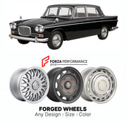 CUSTOM CLASSIC VINTAGE RESTOMOD RETRO OLD SCHOOL FORGED WHEELS RIMS for SINGER VOGUE SERIES IV 1965 - 1966

Custom forged wheels for Singer Vogue Series IV 1965 - 1966. Classic, vintage, restomod wheel designs made to order in custom sizes, offsets, colors and finishes.

We manufacture premium quality forged wheels rims for Singer Vogue Series IV 1965 - 1966 in any design, size, color.

THIS WHEEL DESIGN CAN BE CUSTOM-MADE FOR YOUR CAR IN ANY SIZE AND COLOR OPTIONS
Available in monoblock, 2-piece, 3-p