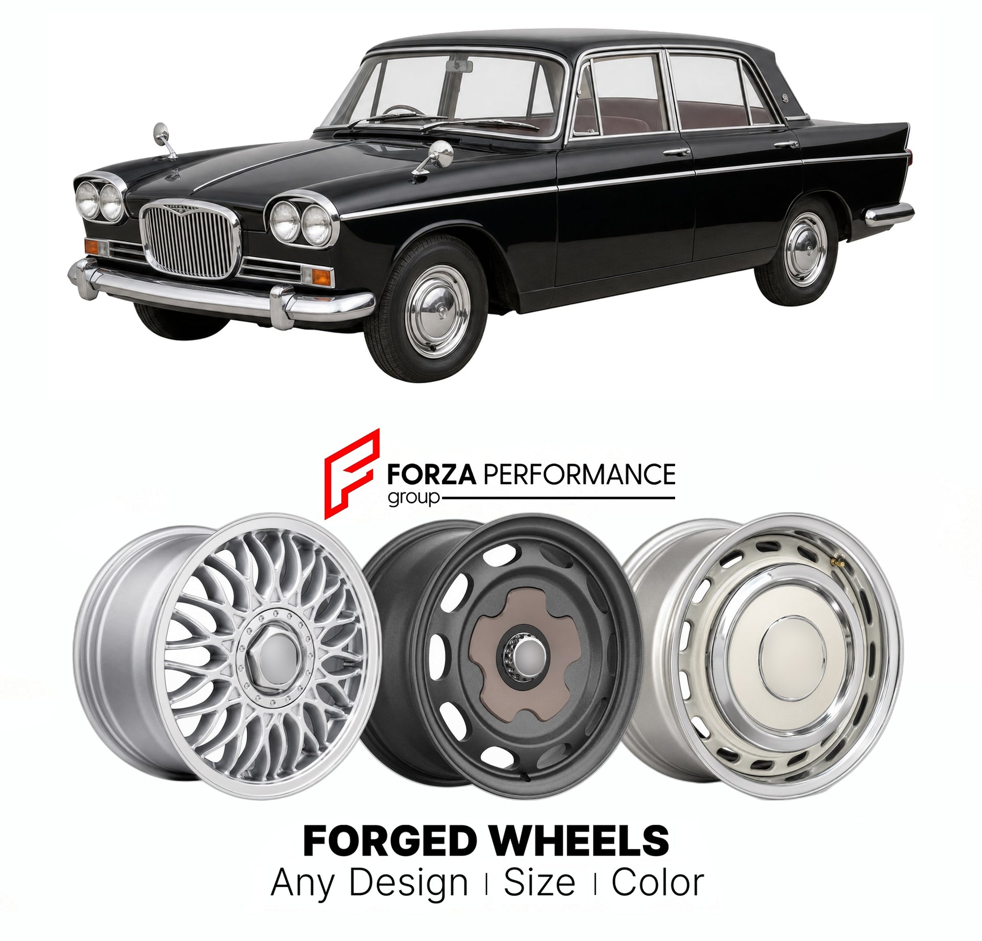 CUSTOM CLASSIC VINTAGE RESTOMOD RETRO OLD SCHOOL FORGED WHEELS RIMS for SINGER VOGUE SERIES IV 1965 - 1966

Custom forged wheels for Singer Vogue Series IV 1965 - 1966. Classic, vintage, restomod wheel designs made to order in custom sizes, offsets, colors and finishes.

We manufacture premium quality forged wheels rims for Singer Vogue Series IV 1965 - 1966 in any design, size, color.

THIS WHEEL DESIGN CAN BE CUSTOM-MADE FOR YOUR CAR IN ANY SIZE AND COLOR OPTIONS
Available in monoblock, 2-piece, 3-p