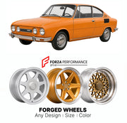 CUSTOM CLASSIC VINTAGE RESTOMOD RETRO OLD SCHOOL FORGED WHEELS RIMS for SKODA 110 R COUPE 1970 - 1980

Custom forged wheels for Skoda 110 R Coupe 1970 - 1980. Classic, vintage, restomod wheel designs made to order in custom sizes, offsets, colors and finishes.

We manufacture premium quality forged wheels rims for Skoda 110 R Coupe 1970 - 1980 in any design, size, color.

THIS WHEEL DESIGN CAN BE CUSTOM-MADE FOR YOUR CAR IN ANY SIZE AND COLOR OPTIONS
Available in monoblock, 2-piece, 3-piece, duoblock, beadl