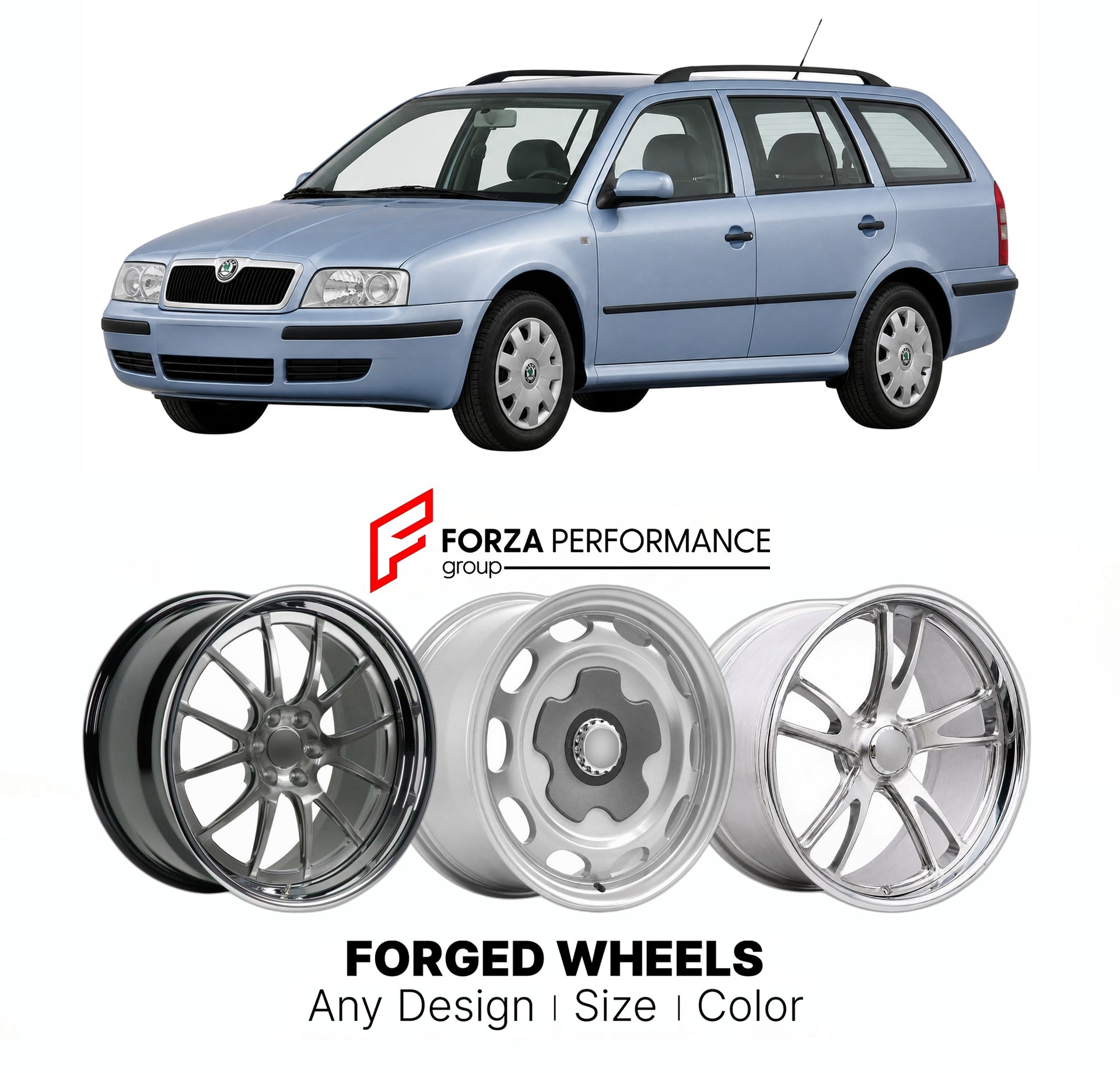 CUSTOM CLASSIC VINTAGE RESTOMOD RETRO OLD SCHOOL FORGED WHEELS RIMS for SKODA FABIA COMBI I 2000 - 2007

Custom forged wheels for Skoda Fabia Combi I 2000 - 2007. Classic, vintage, restomod wheel designs made to order in custom sizes, offsets, colors and finishes.

We manufacture premium quality forged wheels rims for Skoda Fabia Combi I 2000 - 2007 in any design, size, color.

THIS WHEEL DESIGN CAN BE CUSTOM-MADE FOR YOUR CAR IN ANY SIZE AND COLOR OPTIONS
Available in monoblock, 2-piece, 3-piece, duoblock,