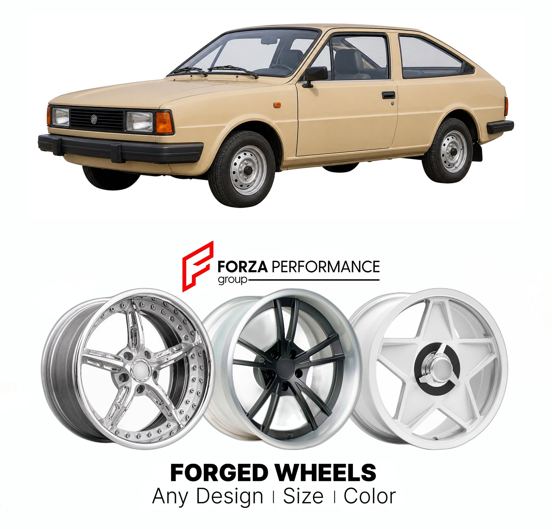 CUSTOM CLASSIC VINTAGE RESTOMOD RETRO OLD SCHOOL FORGED WHEELS RIMS for SKODA GARDE RAPID 1981 - 1990

Custom forged wheels for Skoda Garde Rapid 1981 - 1990. Classic, vintage, restomod wheel designs made to order in custom sizes, offsets, colors and finishes.

We manufacture premium quality forged wheels rims for Skoda Garde Rapid 1981 - 1990 in any design, size, color.

THIS WHEEL DESIGN CAN BE CUSTOM-MADE FOR YOUR CAR IN ANY SIZE AND COLOR OPTIONS
Available in monoblock, 2-piece, 3-piece, duoblock, beadl