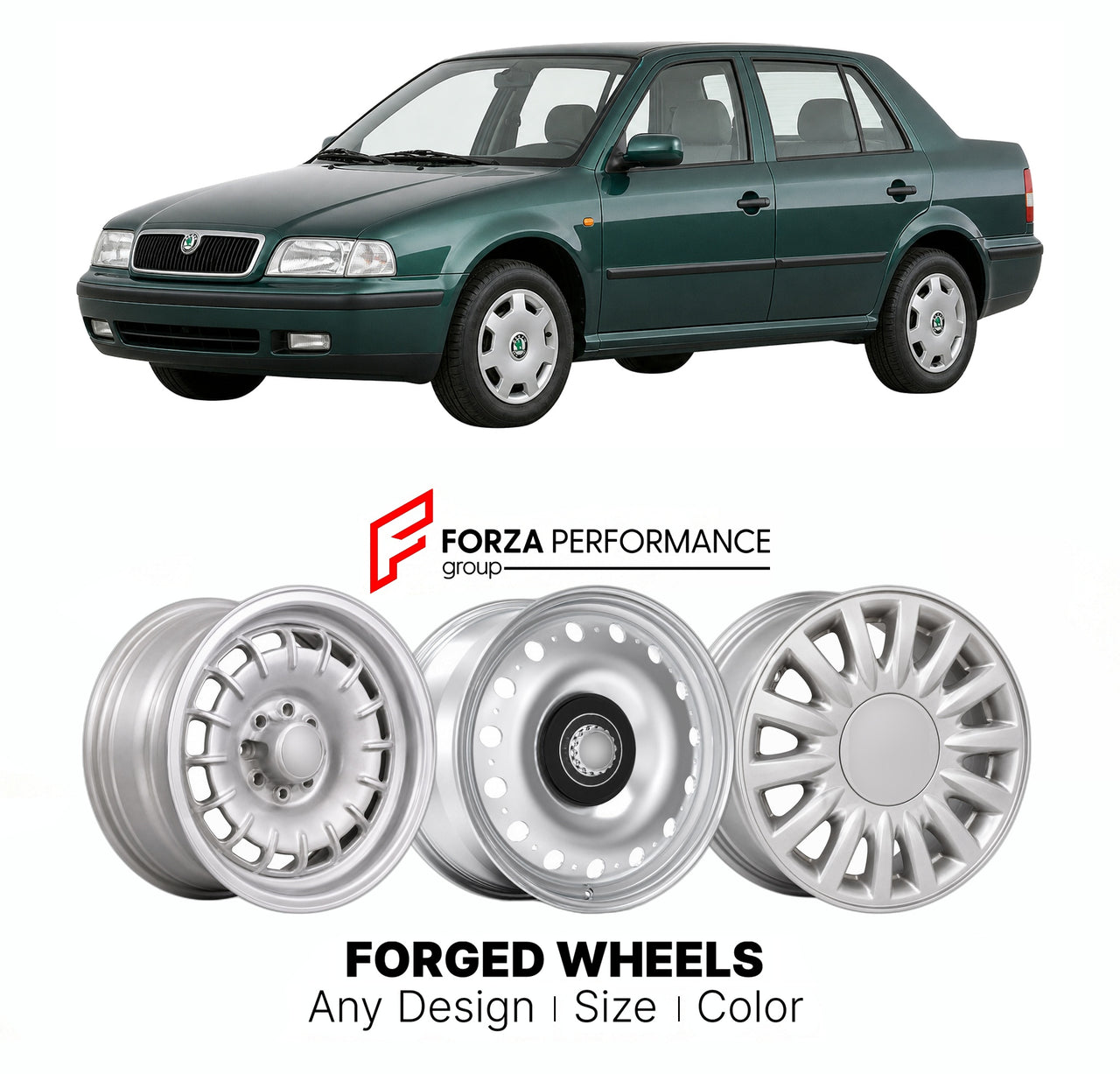 CUSTOM CLASSIC VINTAGE RESTOMOD RETRO OLD SCHOOL FORGED WHEELS RIMS for SKODA OCTAVIA MK 1 1996 - 2010

Custom forged wheels for Skoda Octavia MK 1 1996 - 2010. Classic, vintage, restomod wheel designs made to order in custom sizes, offsets, colors and finishes.

We manufacture premium quality forged wheels rims for Skoda Octavia MK 1 1996 - 2010 in any design, size, color.

THIS WHEEL DESIGN CAN BE CUSTOM-MADE FOR YOUR CAR IN ANY SIZE AND COLOR OPTIONS
Available in monoblock, 2-piece, 3-piece, duoblock, be