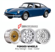 CUSTOM CLASSIC VINTAGE RESTOMOD RETRO OLD SCHOOL FORGED WHEELS RIMS for SOVAM 850 VS 1966 - 1967

Custom forged wheels for Sovam 850 VS 1966 - 1967. Classic, vintage, restomod wheel designs made to order in custom sizes, offsets, colors and finishes.

We manufacture premium quality forged wheels rims for Sovam 850 VS 1966 - 1967 in any design, size, color.

THIS WHEEL DESIGN CAN BE CUSTOM-MADE FOR YOUR CAR IN ANY SIZE AND COLOR OPTIONS
Available in monoblock, 2-piece, 3-piece, duoblock, beadlock
3D wheel re