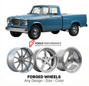 CUSTOM CLASSIC VINTAGE RESTOMOD RETRO OLD SCHOOL FORGED WHEELS RIMS for STUDEBAKER CHAMP 1960 - 1964
Custom forged wheels for classic American muscle cars. Ideal for restomod builds, vintage restorations, and show cars. Deep dish and retro styling available.

We manufacture premium quality forged wheels rims for Studebaker Champ 1960 - 1964 in any design, size, color.

THIS WHEEL DESIGN CAN BE CUSTOM-MADE FOR YOUR CAR IN ANY SIZE AND COLOR OPTIONS
Available in monoblock, 2-piece, 3-piece, duoblock, beadlock