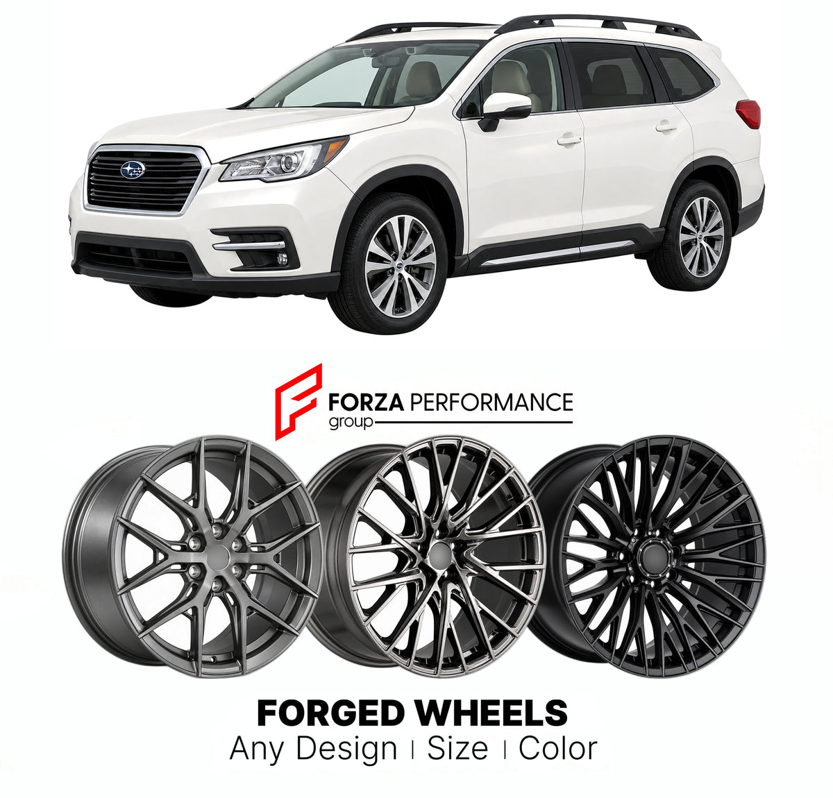 FORGED WHEELS RIMS for SUBARU ASCENT WM 2018 - 2022

Custom forged wheels for Subaru Ascent WM 2018 - 2022. Made-to-order monoblock, 2-piece and 3-piece rims in custom sizes, offsets, colors and finishes with guaranteed fitment.

We manufacture premium quality forged wheels rims for Subaru Ascent WM 2018 - 2022 in any design, size, color.

JDM WHEEL DESIGNS: our Japanese collection for SUVs and pickups includes designs inspired by Bradley V, Method Race Wheels, Forgiato, Kuhl Racing, Mugen, TRD, Rota, Work 