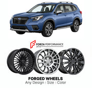 FORGED WHEELS RIMS for SUBARU FORESTER SK FACELIFT 2022 - 2024

Custom forged wheels for Subaru Forester SK Facelift 2022 - 2024. Made-to-order monoblock, 2-piece and 3-piece rims in custom sizes, offsets, colors and finishes with guaranteed fitment.

We manufacture premium quality forged wheels rims for Subaru Forester SK Facelift 2022 - 2024 in any design, size, color.

JDM WHEEL DESIGNS: our Japanese collection for SUVs and pickups includes designs inspired by Bradley V, Method Race Wheels, Forgiato, Kuh