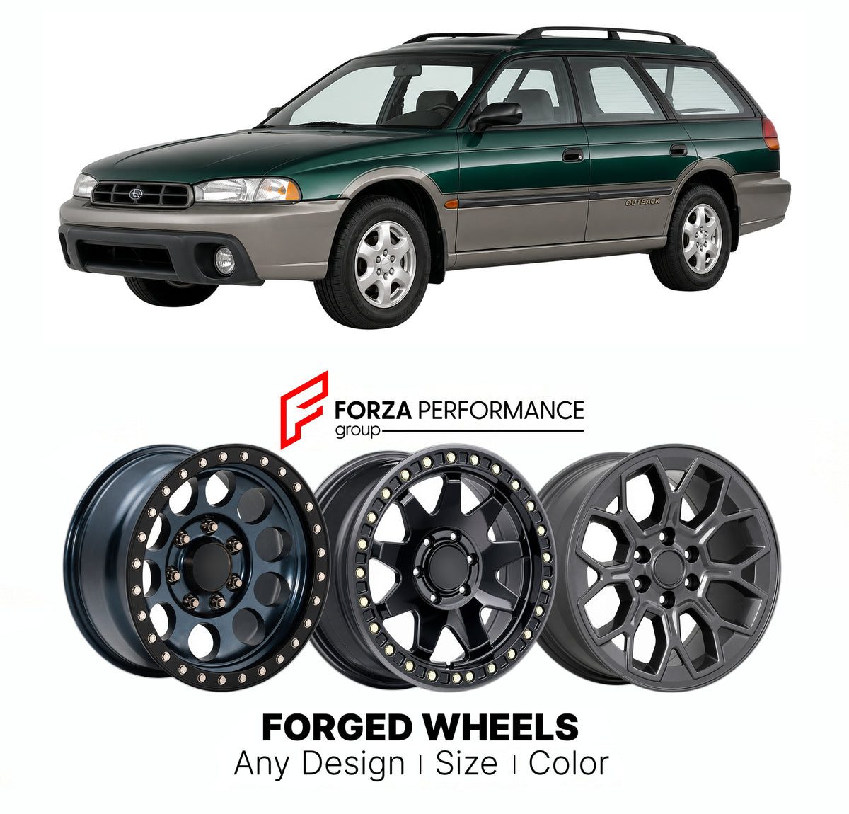 CUSTOM CLASSIC VINTAGE RESTOMOD RETRO OLD SCHOOL FORGED WHEELS RIMS for SUBARU OUTBACK BG 1994 - 1999

Custom forged wheels for Subaru Outback BG 1994 - 1999. Classic, vintage, restomod and retro JDM wheel designs made to order in custom sizes, offsets, colors and finishes with guaranteed fitment.

We manufacture premium quality forged wheels rims for Subaru Outback BG 1994 - 1999 in any design, size, color.

JDM WHEEL DESIGNS: our Japanese collection for SUVs and pickups includes designs inspired by Bradle