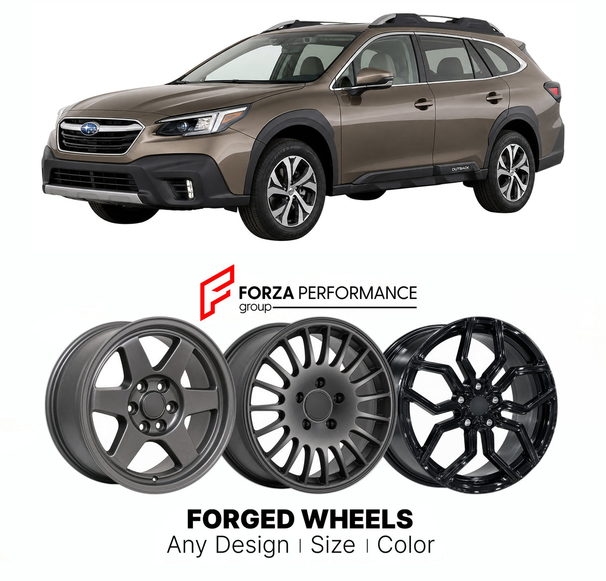 FORGED WHEELS RIMS for SUBARU OUTBACK BT 2020 - 2022

Custom forged wheels for Subaru Outback BT 2020 - 2022. Made-to-order monoblock, 2-piece and 3-piece rims in custom sizes, offsets, colors and finishes with guaranteed fitment.

We manufacture premium quality forged wheels rims for Subaru Outback BT 2020 - 2022 in any design, size, color.

JDM WHEEL DESIGNS: our Japanese collection for SUVs and pickups includes designs inspired by Bradley V, Method Race Wheels, Forgiato, Kuhl Racing, Mugen, TRD, Rota, Wo