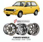 CUSTOM CLASSIC VINTAGE RESTOMOD RETRO OLD SCHOOL FORGED WHEELS RIMS for SUBARU REX KM KN 1981 - 1986

Custom forged wheels for Subaru Rex KM KN 1981 - 1986. Classic, vintage, restomod and retro JDM wheel designs made to order in custom sizes, offsets, colors and finishes with guaranteed fitment.

We manufacture premium quality forged wheels rims for Subaru Rex KM KN 1981 - 1986 in any design, size, color.

JDM WHEEL DESIGNS: our Japanese collection for hatchbacks, kei cars and MPVs includes designs inspired