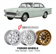 CUSTOM CLASSIC VINTAGE RESTOMOD RETRO OLD SCHOOL FORGED WHEELS RIMS for SUNBEAM RAPIER SERIES IIIA 1961 - 1963

Custom forged wheels for Sunbeam Rapier Series IIIA 1961 - 1963. Classic, vintage, restomod wheel designs made to order in custom sizes, offsets, colors and finishes.

We manufacture premium quality forged wheels rims for Sunbeam Rapier Series IIIA 1961 - 1963 in any design, size, color.

THIS WHEEL DESIGN CAN BE CUSTOM-MADE FOR YOUR CAR IN ANY SIZE AND COLOR OPTIONS
Available in monoblock, 2-piec