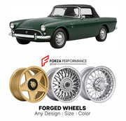 CUSTOM CLASSIC VINTAGE RESTOMOD RETRO OLD SCHOOL FORGED WHEELS RIMS for SUNBEAM TIGER MK I MK IA 1964 - 1967

Custom forged wheels for Sunbeam Tiger MK I MK IA 1964 - 1967. Classic, vintage, restomod wheel designs made to order in custom sizes, offsets, colors and finishes.

We manufacture premium quality forged wheels rims for Sunbeam Tiger MK I MK IA 1964 - 1967 in any design, size, color.

THIS WHEEL DESIGN CAN BE CUSTOM-MADE FOR YOUR CAR IN ANY SIZE AND COLOR OPTIONS
Available in monoblock, 2-piece, 3-p