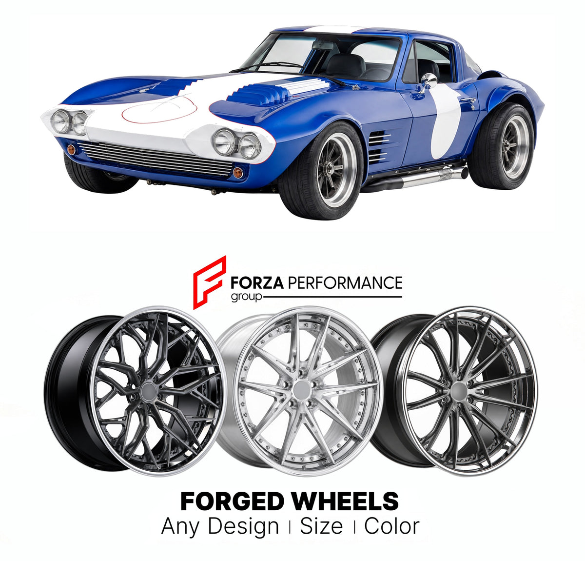 FORGED WHEELS RIMS for SUPERFORMANCE CORVETTE GRAND SPORT CONTINUATION COUPE 2016+

Custom forged wheels for Superformance Corvette Grand Sport Continuation Coupe 2016+. Made-to-order monoblock, 2-piece and 3-piece rims in custom sizes, offsets, colors and finishes with guaranteed fitment.

We manufacture premium quality forged wheels rims for Superformance Corvette Grand Sport Continuation Coupe 2016+ in any design, size, color.

THIS WHEEL DESIGN CAN BE CUSTOM-MADE FOR YOUR CAR IN ANY SIZE AND COLOR OPTIO