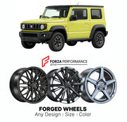 FORGED WHEELS RIMS for SUZUKI JIMNY JB64 JB74 2018+

Custom forged wheels for Suzuki Jimny JB64 JB74 2018+. Made-to-order monoblock, 2-piece and 3-piece rims in custom sizes, offsets, colors and finishes with guaranteed fitment.

We manufacture premium quality forged wheels rims for Suzuki Jimny JB64 JB74 2018+ in any design, size, color.

JDM WHEEL DESIGNS: our Japanese collection for SUVs and pickups includes designs inspired by Bradley V, Method Race Wheels, Forgiato, Kuhl Racing, Mugen, TRD, Rota, Work 