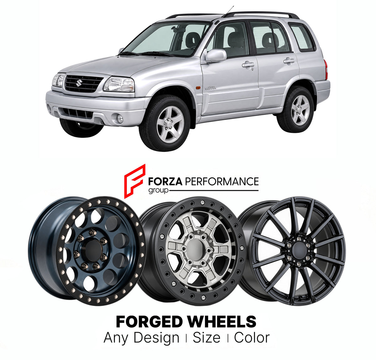 CUSTOM CLASSIC VINTAGE RESTOMOD RETRO OLD SCHOOL FORGED WHEELS RIMS for SUZUKI VITARA ESCUDO SIDEKICK FT GT 1998 - 2005

Custom forged wheels for Suzuki Vitara Escudo Sidekick FT GT 1998 - 2005. Classic, vintage, restomod and retro JDM wheel designs made to order in custom sizes, offsets, colors and finishes with guaranteed fitment.

We manufacture premium quality forged wheels rims for Suzuki Vitara Escudo Sidekick FT GT 1998 - 2005 in any design, size, color.

JDM WHEEL DESIGNS: our Japanese collection fo