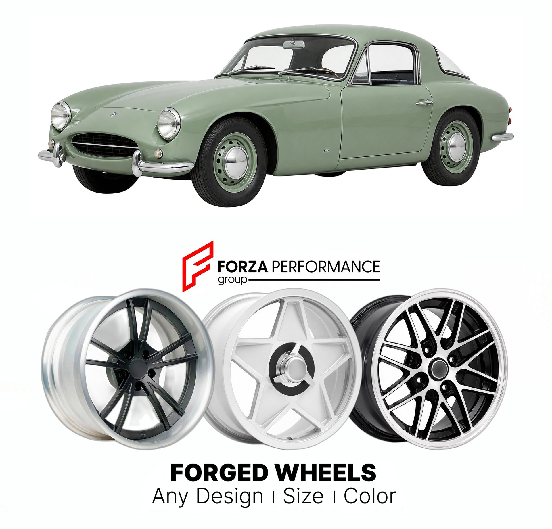 CUSTOM CLASSIC VINTAGE RESTOMOD RETRO OLD SCHOOL FORGED WHEELS RIMS for TVR GRANTURA 1958 - 1967

Custom forged wheels for TVR Grantura 1958 - 1967. Classic, vintage, restomod wheel designs made to order in custom sizes, offsets, colors and finishes.

We manufacture premium quality forged wheels rims for TVR Grantura 1958 - 1967 in any design, size, color.

THIS WHEEL DESIGN CAN BE CUSTOM-MADE FOR YOUR CAR IN ANY SIZE AND COLOR OPTIONS
Available in monoblock, 2-piece, 3-piece, duoblock, beadlock
3D wheel re