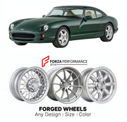 CUSTOM CLASSIC VINTAGE RESTOMOD RETRO OLD SCHOOL FORGED WHEELS RIMS for TVR GRIFFITH 1991 - 2002

Custom forged wheels for TVR Griffith 1991 - 2002. Classic, vintage, restomod wheel designs made to order in custom sizes, offsets, colors and finishes.

We manufacture premium quality forged wheels rims for TVR Griffith 1991 - 2002 in any design, size, color.

THIS WHEEL DESIGN CAN BE CUSTOM-MADE FOR YOUR CAR IN ANY SIZE AND COLOR OPTIONS
Available in monoblock, 2-piece, 3-piece, duoblock, beadlock
3D wheel re