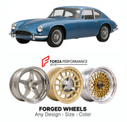 CUSTOM CLASSIC VINTAGE RESTOMOD RETRO OLD SCHOOL FORGED WHEELS RIMS for TVR GRIFFITH 200 400 1963 - 1967

Custom forged wheels for TVR Griffith 200 400 1963 - 1967. Classic, vintage, restomod wheel designs made to order in custom sizes, offsets, colors and finishes.

We manufacture premium quality forged wheels rims for TVR Griffith 200 400 1963 - 1967 in any design, size, color.

THIS WHEEL DESIGN CAN BE CUSTOM-MADE FOR YOUR CAR IN ANY SIZE AND COLOR OPTIONS
Available in monoblock, 2-piece, 3-piece, duoblo