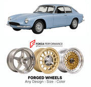 CUSTOM CLASSIC VINTAGE RESTOMOD RETRO OLD SCHOOL FORGED WHEELS RIMS for TVR VIXEN S1-S4 1967 - 1973

Custom forged wheels for TVR Vixen S1-S4 1967 - 1973. Classic, vintage, restomod wheel designs made to order in custom sizes, offsets, colors and finishes.

We manufacture premium quality forged wheels rims for TVR Vixen S1-S4 1967 - 1973 in any design, size, color.

THIS WHEEL DESIGN CAN BE CUSTOM-MADE FOR YOUR CAR IN ANY SIZE AND COLOR OPTIONS
Available in monoblock, 2-piece, 3-piece, duoblock, beadlock
3D