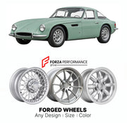 CUSTOM CLASSIC VINTAGE RESTOMOD RETRO OLD SCHOOL FORGED WHEELS RIMS for TVR VIXEN S1 S2 S3 S4 1967 - 1973

Custom forged wheels for TVR Vixen S1 S2 S3 S4 1967 - 1973. Classic, vintage, restomod wheel designs made to order in custom sizes, offsets, colors and finishes.

We manufacture premium quality forged wheels rims for TVR Vixen S1 S2 S3 S4 1967 - 1973 in any design, size, color.

THIS WHEEL DESIGN CAN BE CUSTOM-MADE FOR YOUR CAR IN ANY SIZE AND COLOR OPTIONS
Available in monoblock, 2-piece, 3-piece, duo