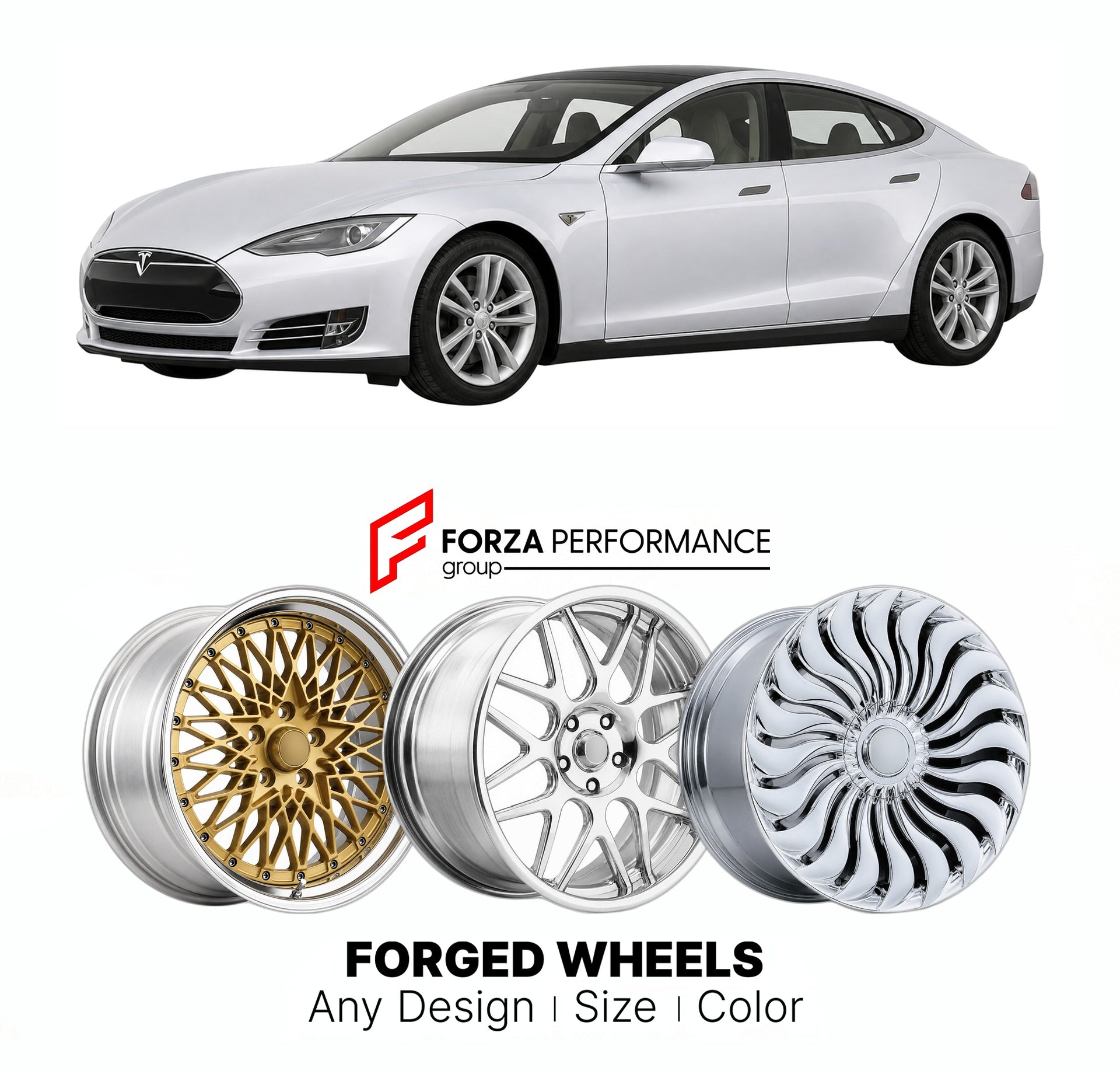 FORGED WHEELS RIMS for TESLA MODEL S 60 2012+

Custom forged wheels for Tesla Model S 60 2012+. Made-to-order monoblock, 2-piece and 3-piece rims in custom sizes, offsets, colors and finishes with guaranteed fitment.

We manufacture premium quality forged wheels rims for Tesla Model S 60 2012+ in any design, size, color.

THIS WHEEL DESIGN CAN BE CUSTOM-MADE FOR YOUR CAR IN ANY SIZE AND COLOR OPTIONS
Available in monoblock, 2-piece, 3-piece, duoblock, beadlock
3D wheel renderings are provided according to t